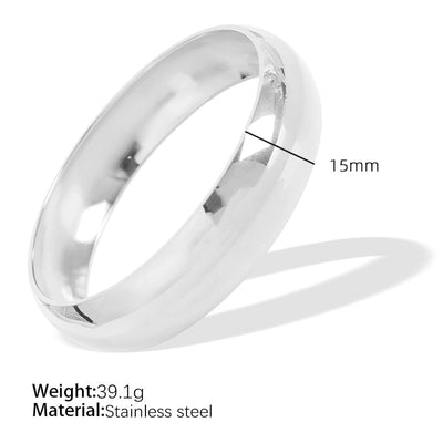 Simple Style Solid Color Titanium Steel Bangle In Bulk