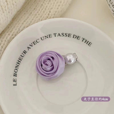 Korean Style Gentle Flower Small Hairpin Female Niche Design Summer  Head Clip Light Luxury High-end Headwear