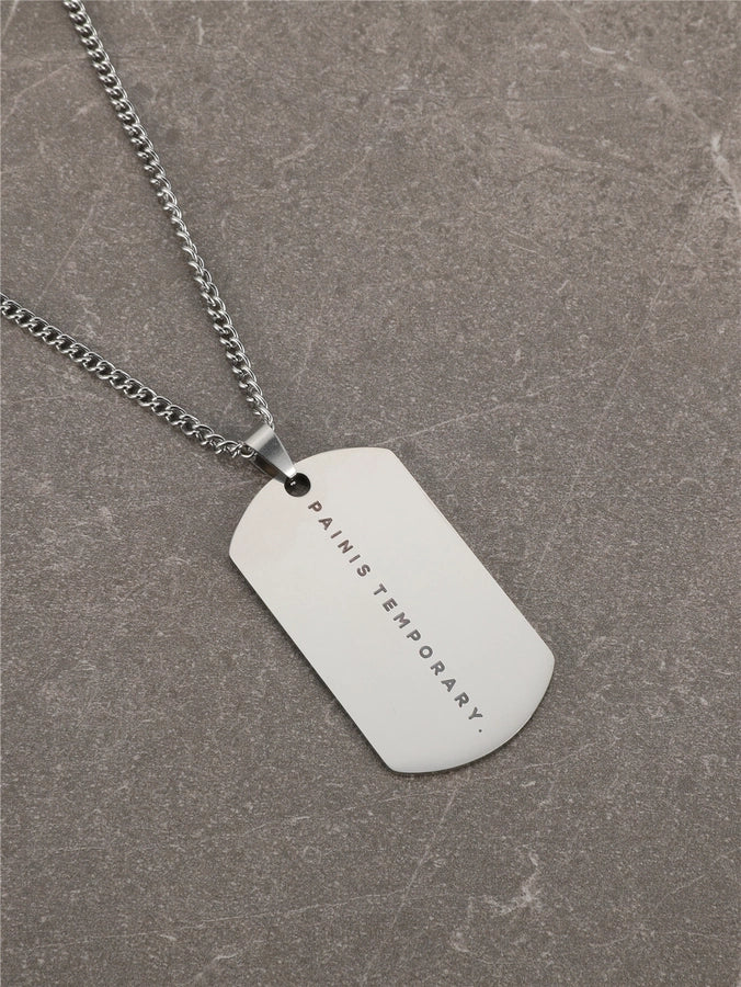 Jewelry Basic Classic Style Commute Letter Rectangle 304 Stainless Steel Pendant Necklace