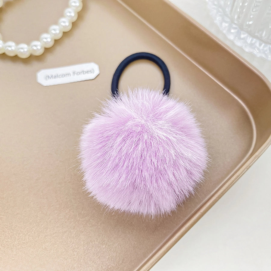 Women's Simple Style Solid Color Plush Hair Tie