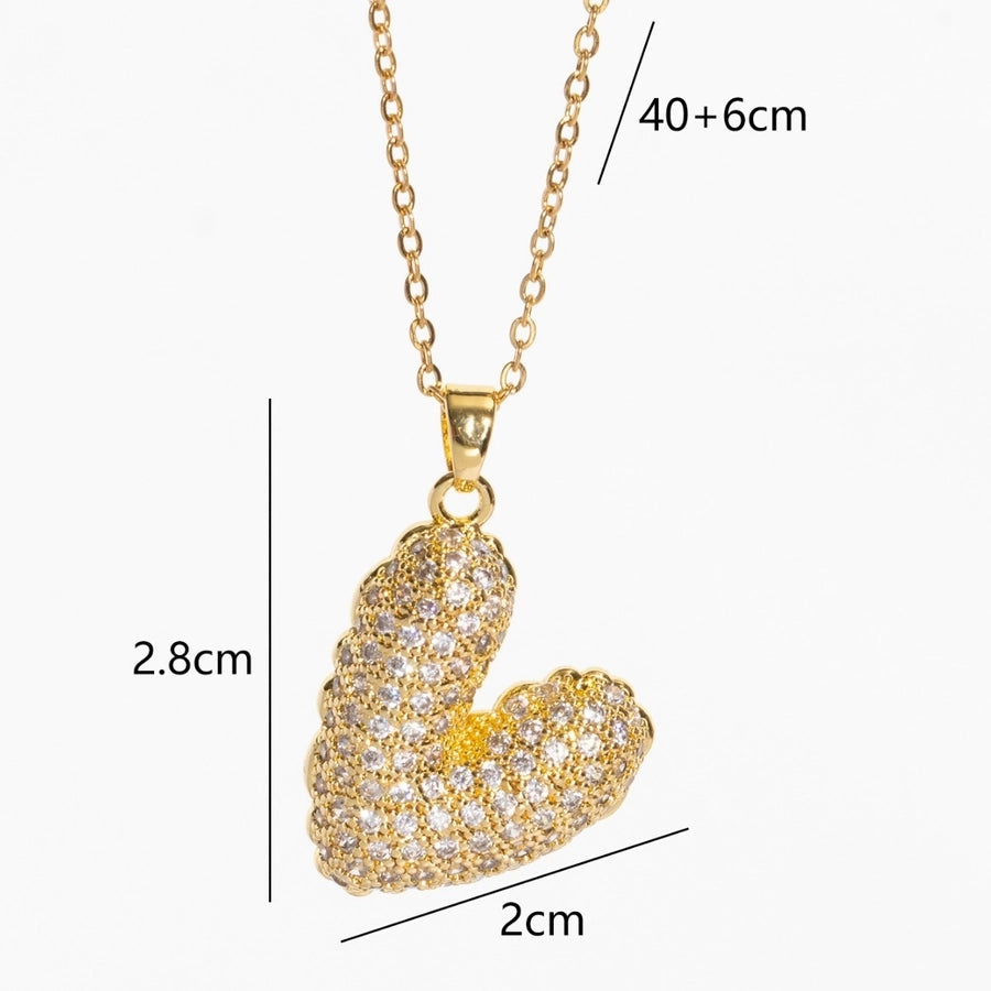 Copper Plating Heart Shape Pendant Necklace