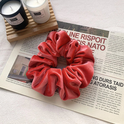 velvet oversized pure color hair scrunchies
