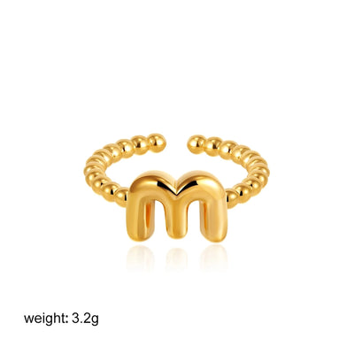 Copper Letter Open Rings