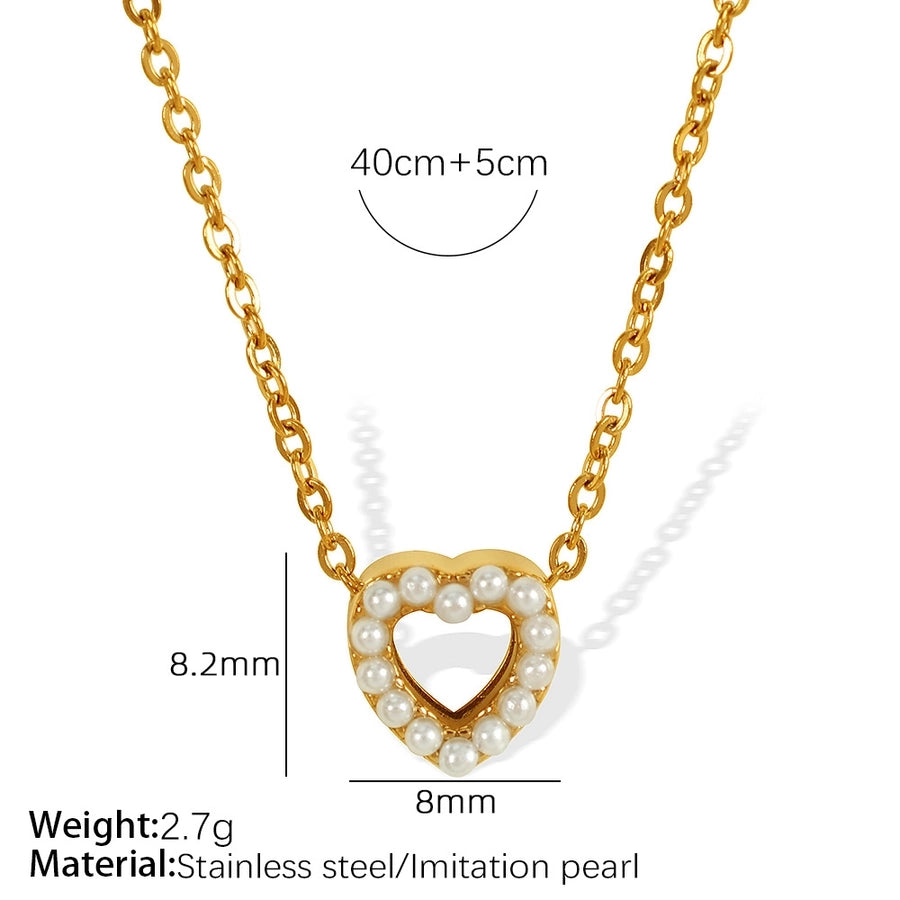 Jewelry Classic Style Star Moon Heart Shape Titanium Steel 18K Gold Plated Plating Pendant Necklace