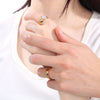 Jewelry Vintage Style Geometric 304 Stainless Steel 18K Gold Plated Rings