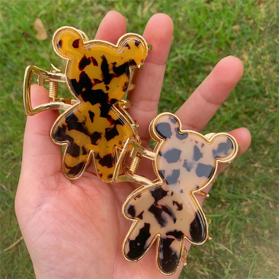 cute plaid bear leopard pvc alloy hair claws