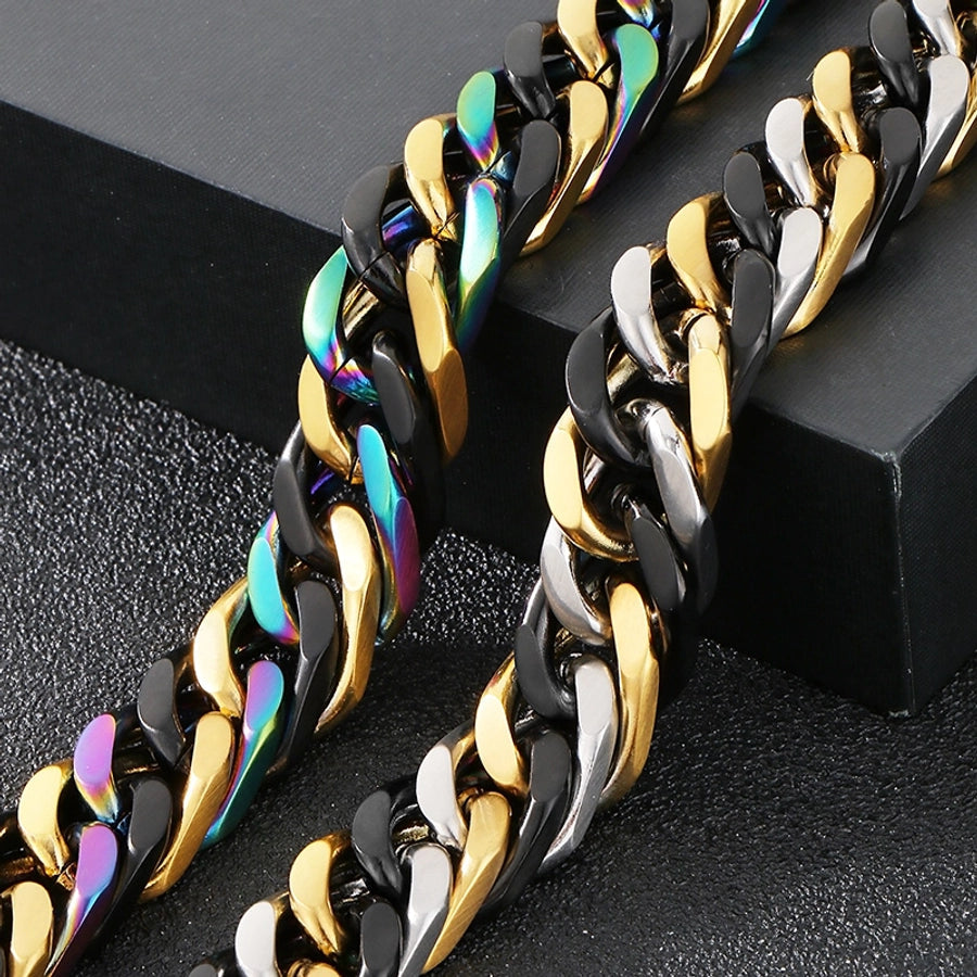 Vintage Style Geometric 304 Stainless Steel 18K Gold Plated Unisex Bracelets