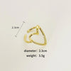 Amazon Hot Sale Beautiful Ring Gold Big Hollow Heart Ring Copper Strips 18K Gold Plated Women Men Love Zircon Ring