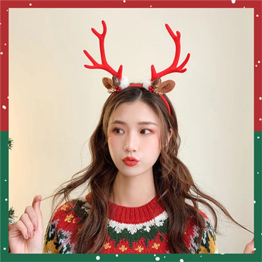 Internet Celebrity  Christmas Girl Heart Christmas Hair Band Cute Elk Horn Hair Accessories Pressure Hair Band