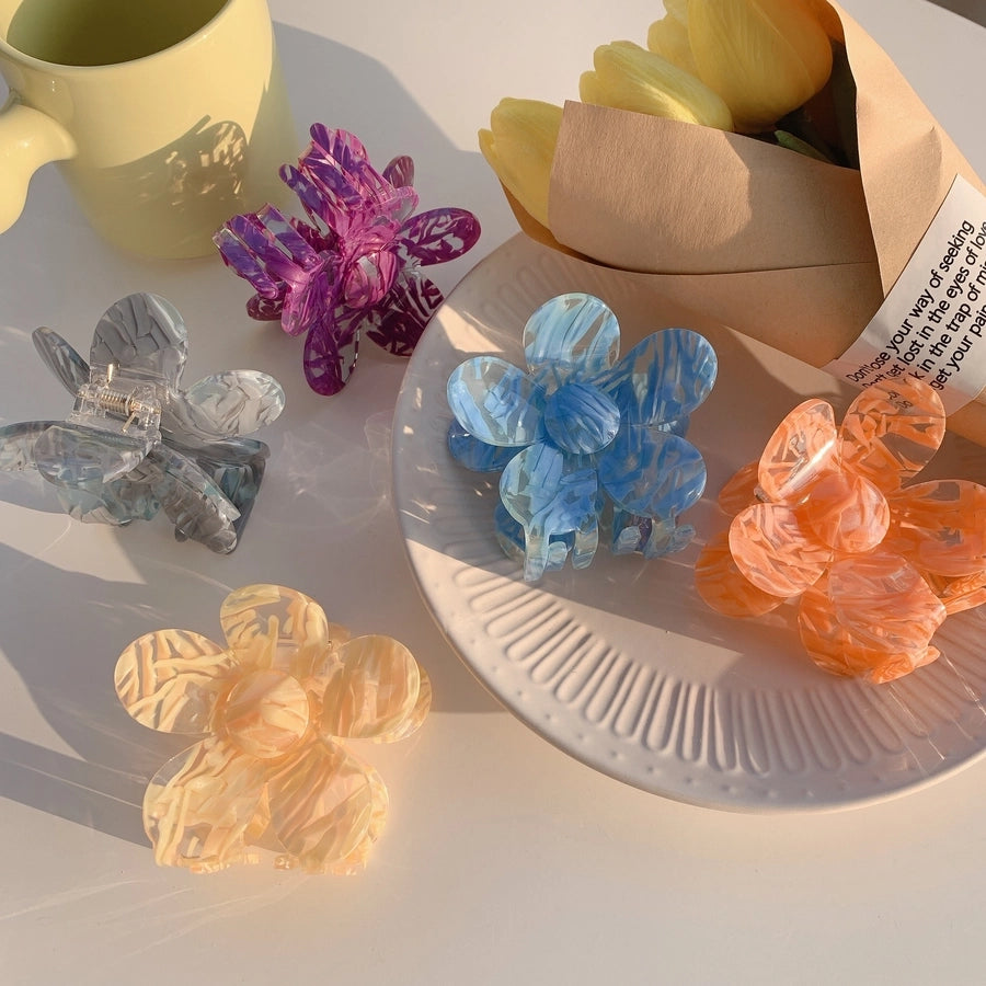 simple style flower acetic acid sheets handmade hair claws 1 piece