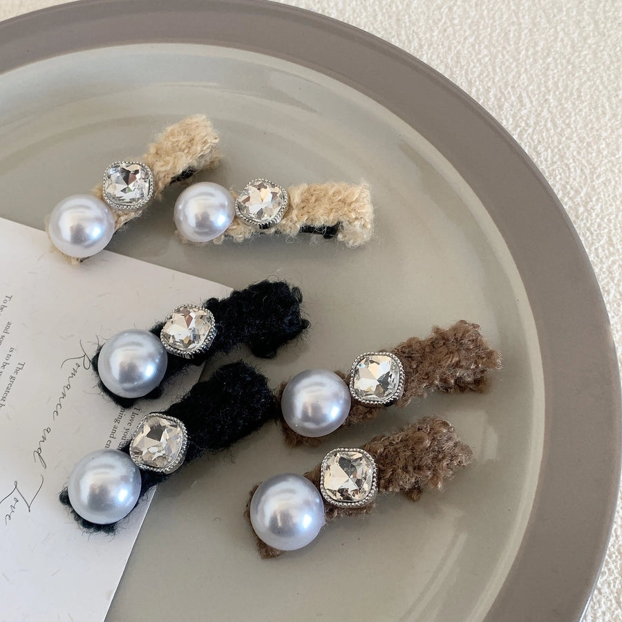 vintage style color block cloth hair clip