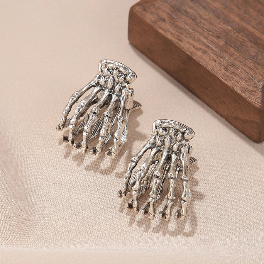punk hand skull zinc alloy plating hair claws