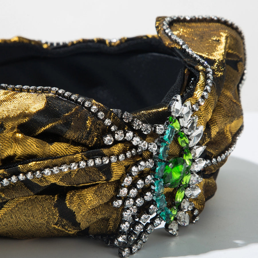 Women's Elegant Glam Luxurious Bow Knot Alloy Cloth Inlay Glass Hair Band