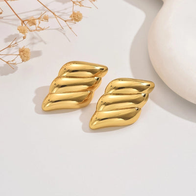 1 Pair Simple Style Classic Style Streetwear Geometric 304 Stainless Steel Imitation Gold  Ear Studs