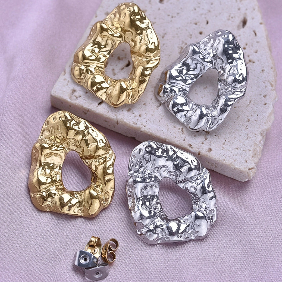 1 Pair Basic Simple Style Geometric Plating 304 Stainless Steel Ear Studs