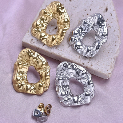 1 Pair Basic Simple Style Geometric Plating 304 Stainless Steel Ear Studs