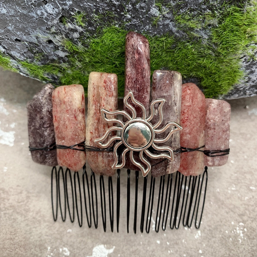 fashion sun crown crystal insert comb 1 piece