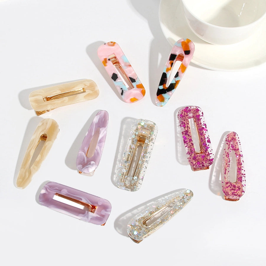 fashion geometric arylic stoving varnish hair clip 1 piece