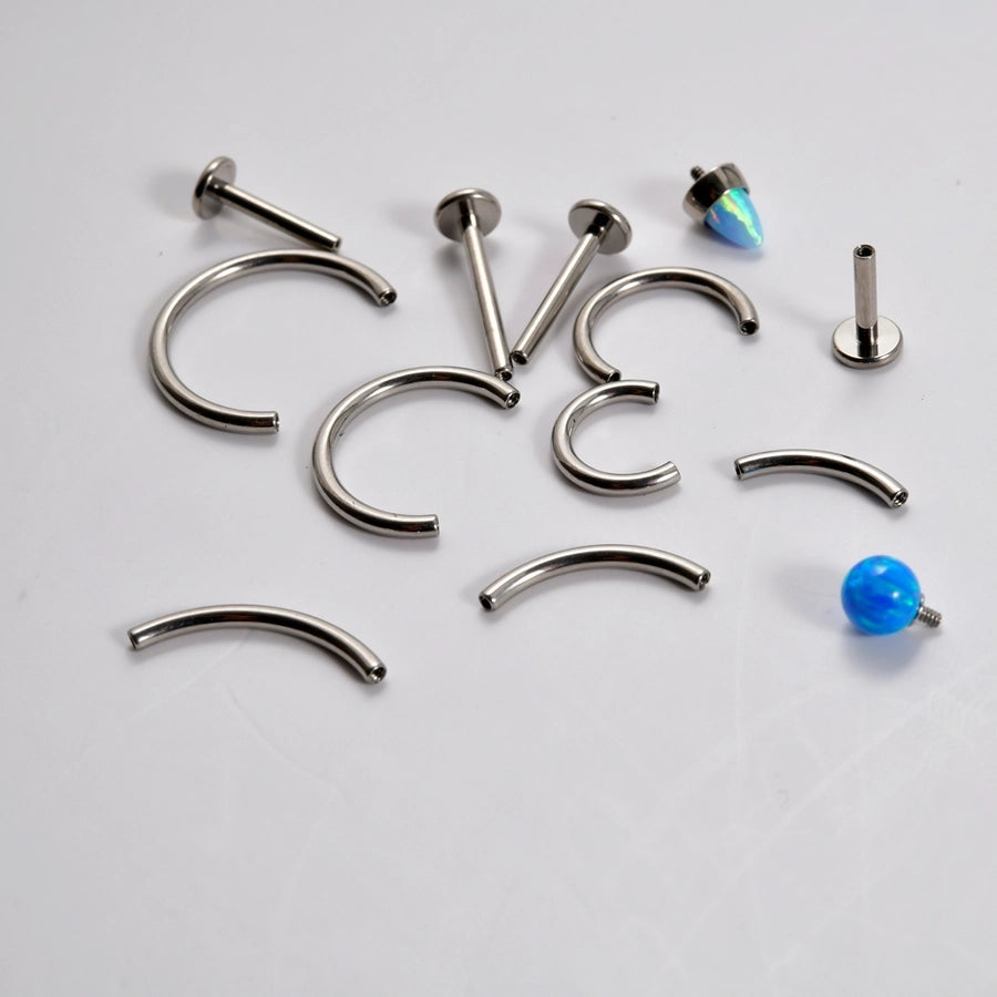 1 Piece Lip Rings Casual Simple Style Solid Color G23 Titanium Polishing Lip Rings Eyebrow Studs