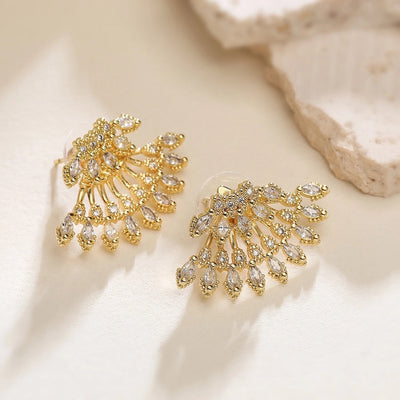 1 Pair Retro Simple Style Commute Butterfly Inlay Copper Zircon 18K Gold Plated Ear Studs