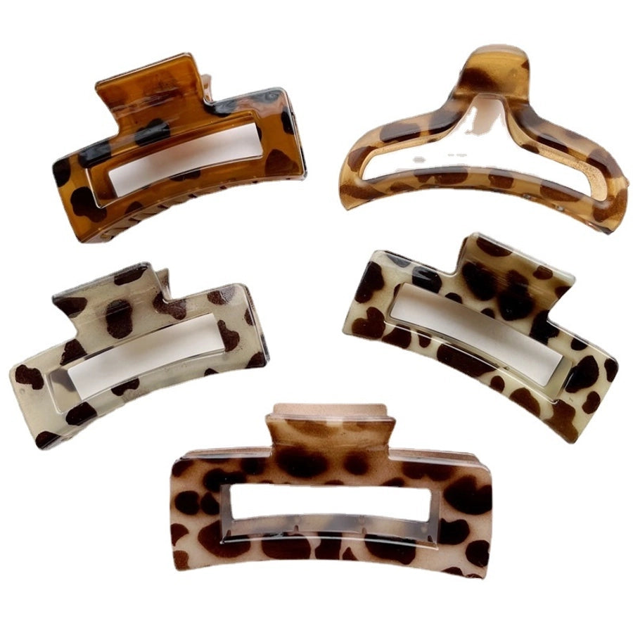 fashion geometric leopard plastic hollow out hair claws