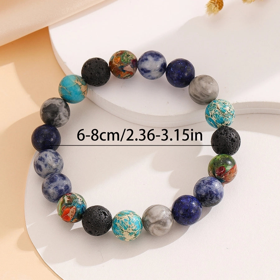 Classical Retro Geometric natural stone Bracelets In Bulk