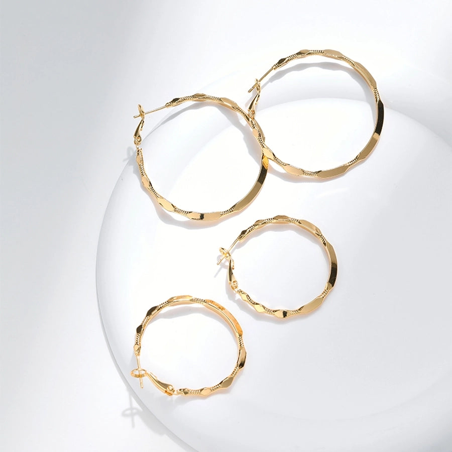 1 Pair Casual Exaggerated Classic Style Circle Plating Copper 18K Gold Plated Earrings