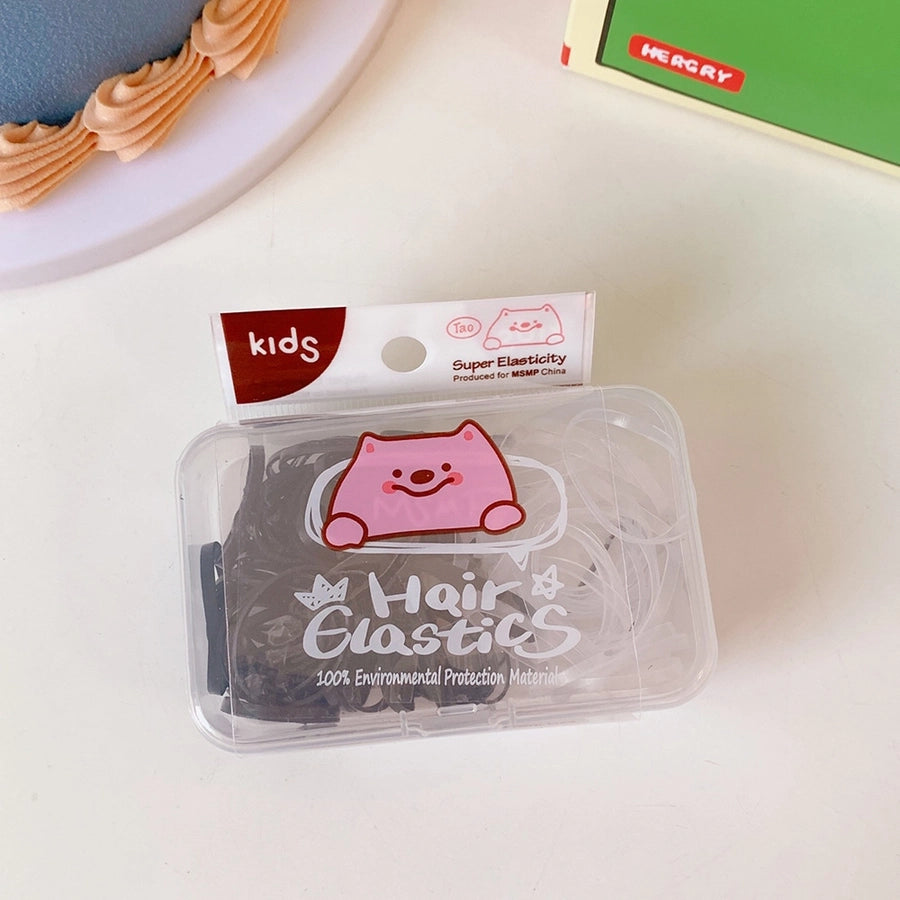 cartoon style colorful elastic band pleated rubber band 1 set