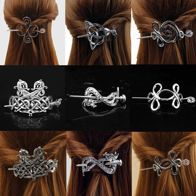 women's retro geometric metal plating hairpin