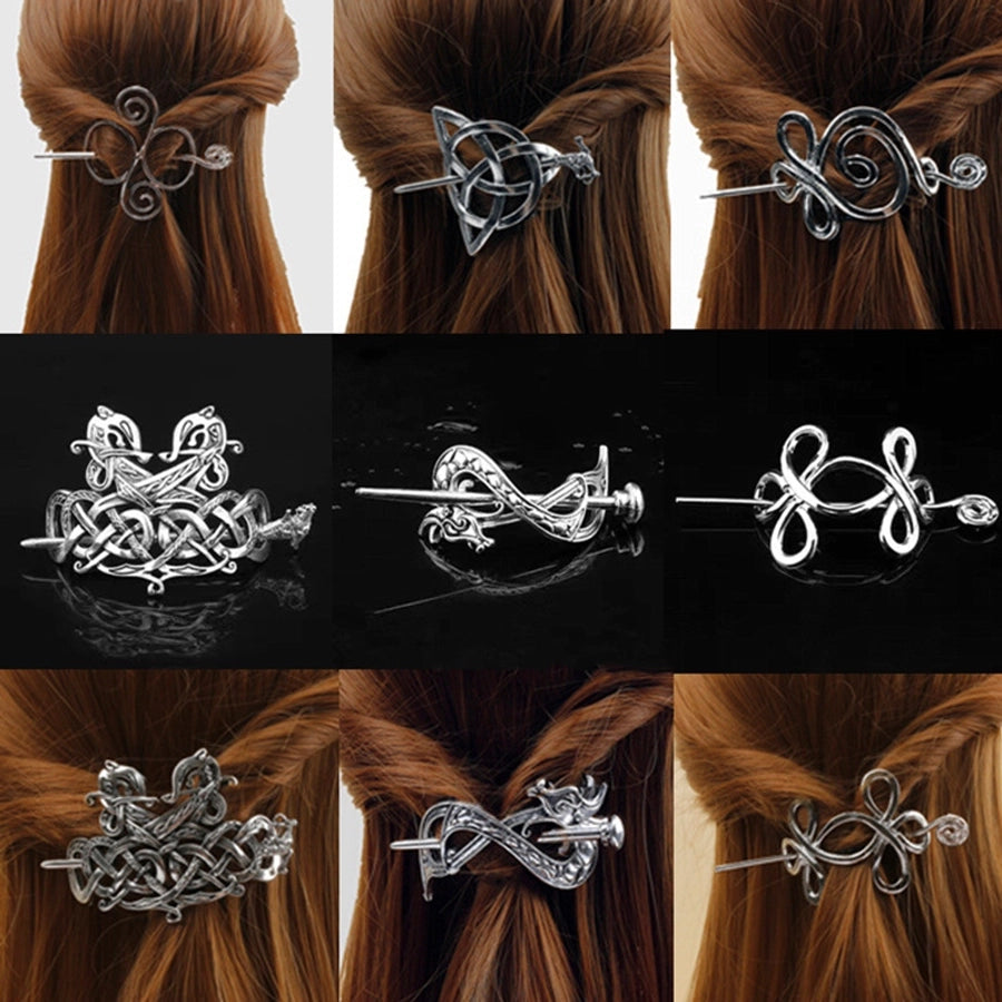 women's retro geometric metal plating hairpin