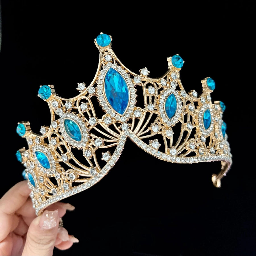 Women's Lady Crown Alloy Rhinestone Plating Hair Band