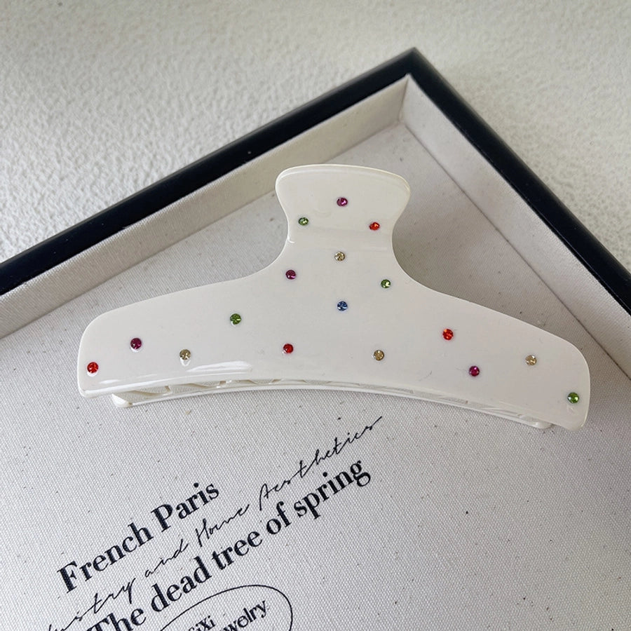 Simple Style Classic Style Solid Color Acetic acid sheets Inlay Rhinestones Hair Claws 1 Piece