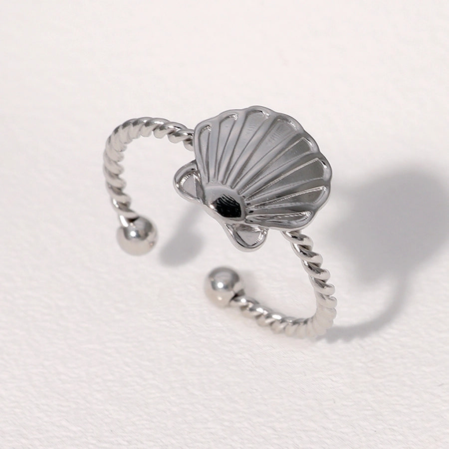 Jewelry Hawaiian Marine Style IG Style Shell 304 Stainless Steel 18K Gold Plated Stainless Steel Rings