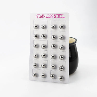12 pairs Casual Simple Style Classic Style Round Plating 304 Stainless Steel Gold Plated Ear Studs