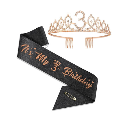 Girl'S Cartoon Style Letter Crown Metal Stoving Varnish Crystal Crown