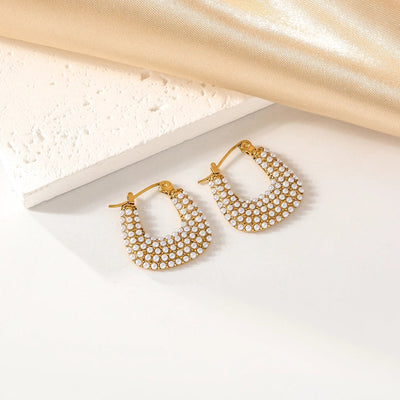 1 Pair Elegant Cute U Shape Geometric 304 Stainless Steel Artificial Pearls Earrings Ear Studs