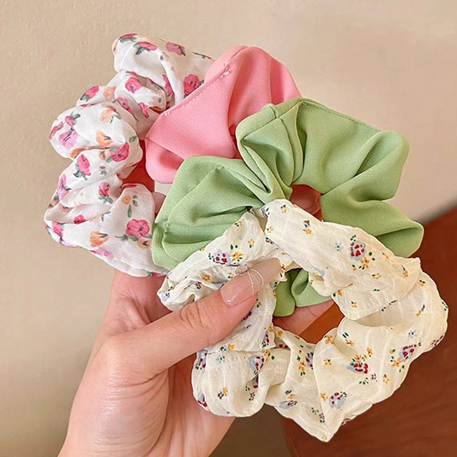 Women's Sweet Simple Style Ditsy Floral Solid Color Cloth Hair Tie