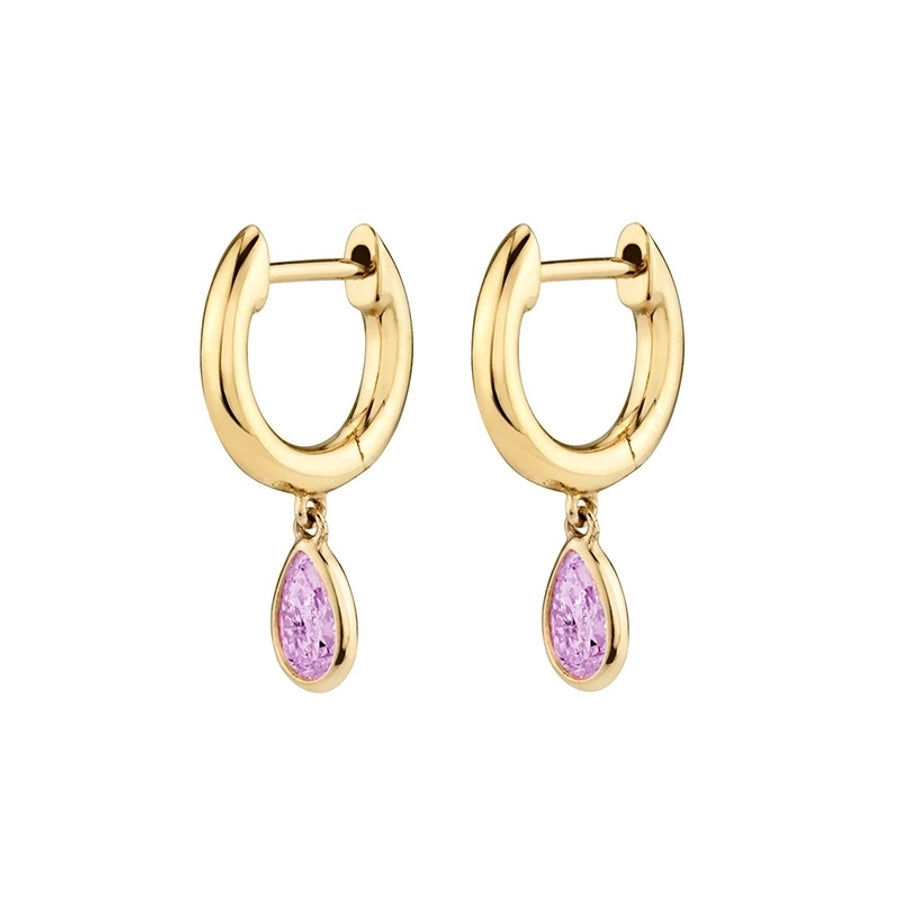 1 Pair IG Style Water Droplets Inlay Copper Zircon Gold Plated Drop Earrings