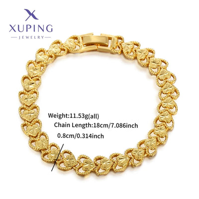 Jewelry Elegant Retro Heart Shape Copper 18K Gold Plated Plating Bracelets