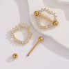 1 Pair Ear Cartilage Rings & Studs Modern Style Shiny Heart Shape 304 Stainless Steel Inlay Zircon Ear Cartilage Rings & Studs