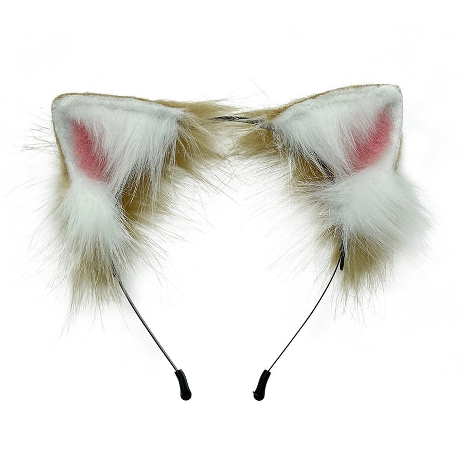 A generation of hair simulation beast ear plush headdress cat ear cat tail cosplay set hairband Net red accessories