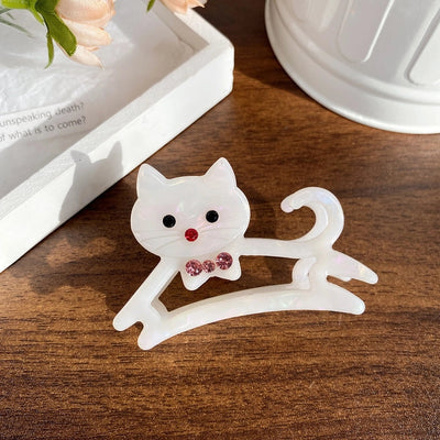 New Cute Cat Acetate Hollow out Grip Sweet Gentle and  Elegant Hair Clip Personalized Hair Accessories Headdress for Women
