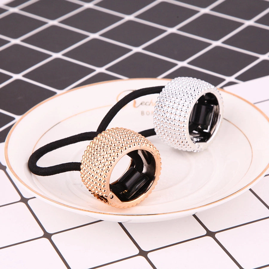 women's classic style circle plastic plating hair tie