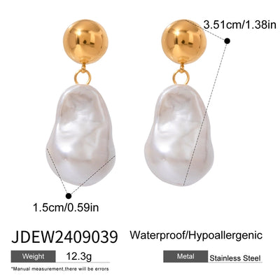 1 Pair Simple Style Classic Style Geometric 304 Stainless Steel Drop Earrings