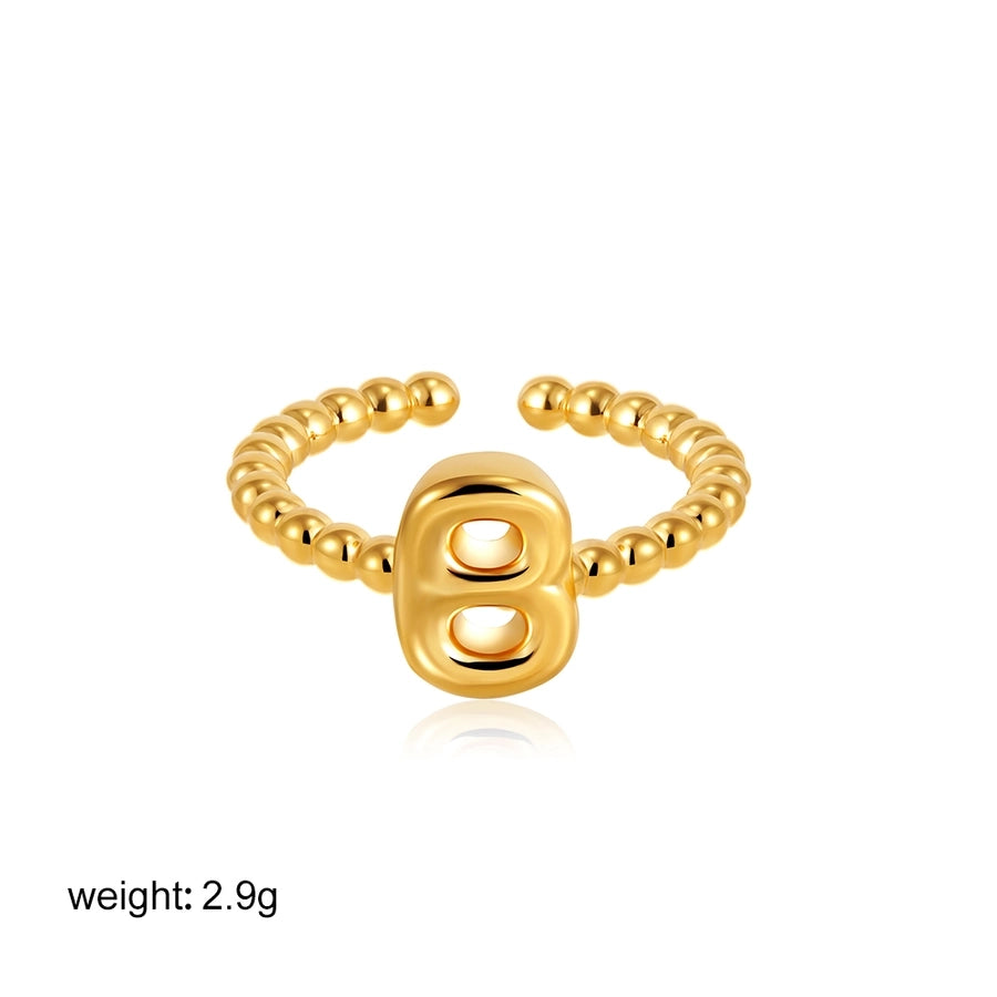 Copper Letter Open Rings