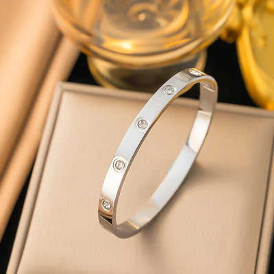 Sweet Solid Color Titanium Steel Stainless Steel Bracelets In Bulk