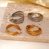 1 Pair Simple Style Solid Color 304 Stainless Steel 18K Gold Plated Earrings