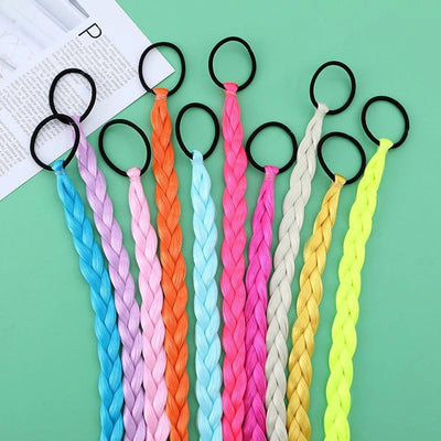 Girl'S Solid Color Braid Chemical Fiber Filament Hair Tie