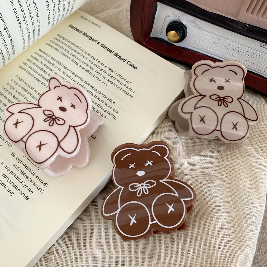 women's cute bear acetic acid sheets hair claws