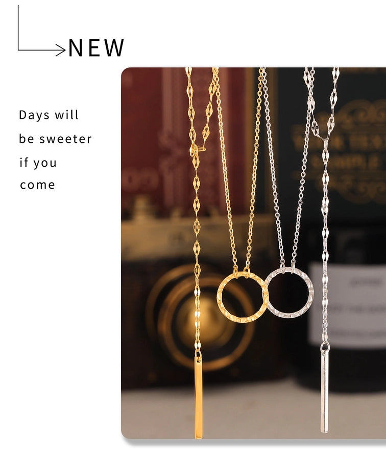 Jewelry Exaggerated Vacation Simple Style Circle Titanium Steel Pendant Necklace Necklace